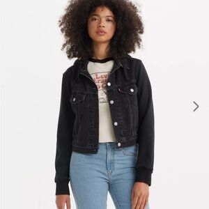 Levi's Black Jean Jacket Cropped Fitted
